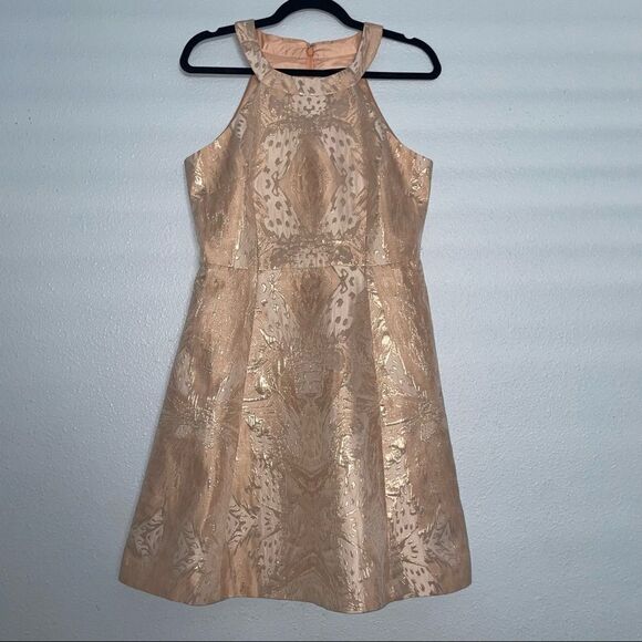 🚨 3 for $25 - ADRIANNA Papell Jacquard Halter Neck Dress - Picture 2 of 11